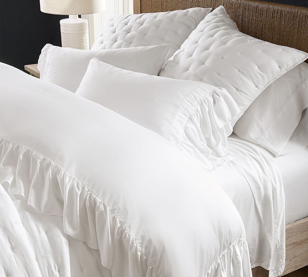 TENCEL™ Ruffle Duvet Cover & Shams Pottery Barn
