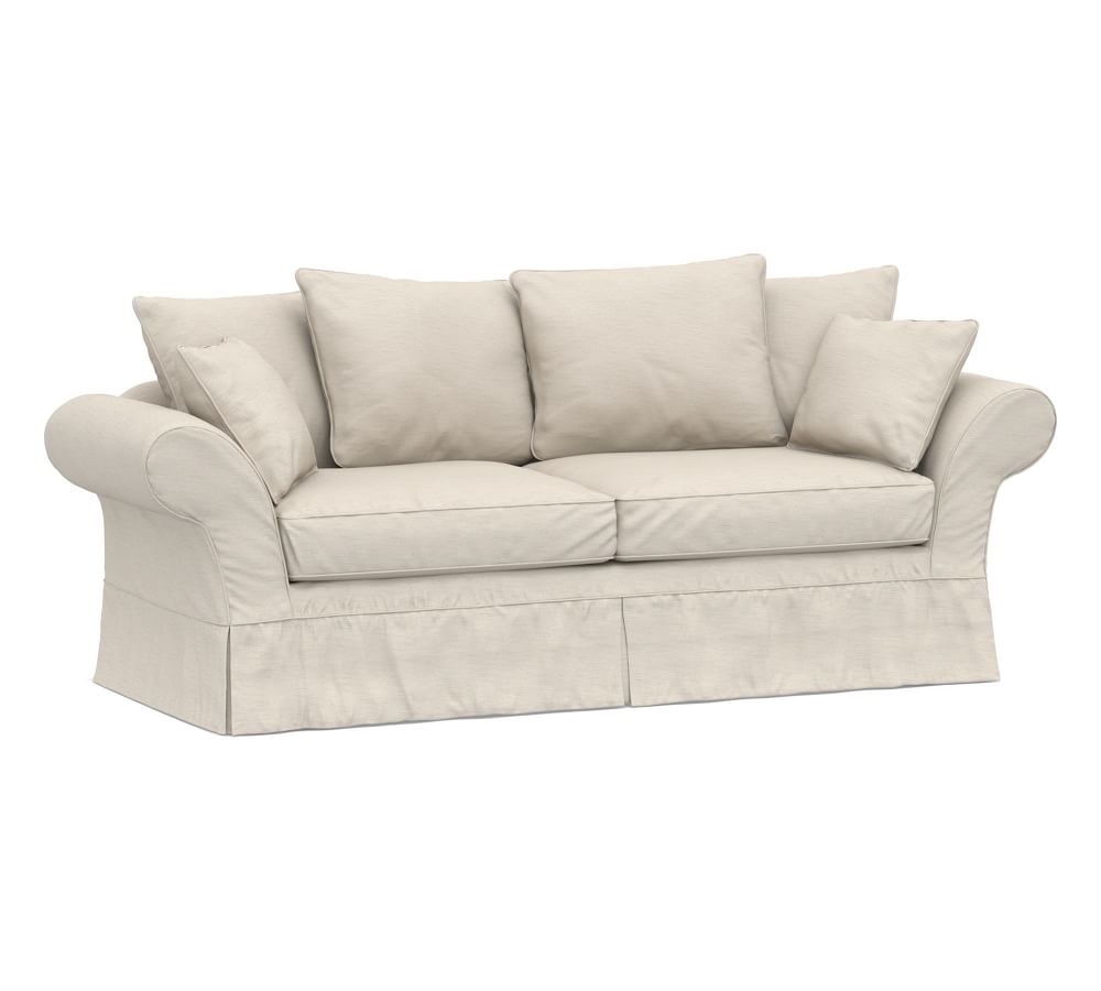 Charleston Grand Sofa Slipcover, Performance Slub Cotton Stone