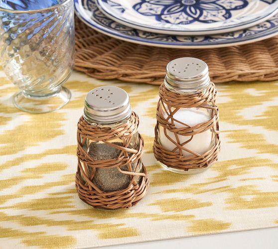 Handwoven Wicker Salt & Pepper Shakers | Pottery Barn