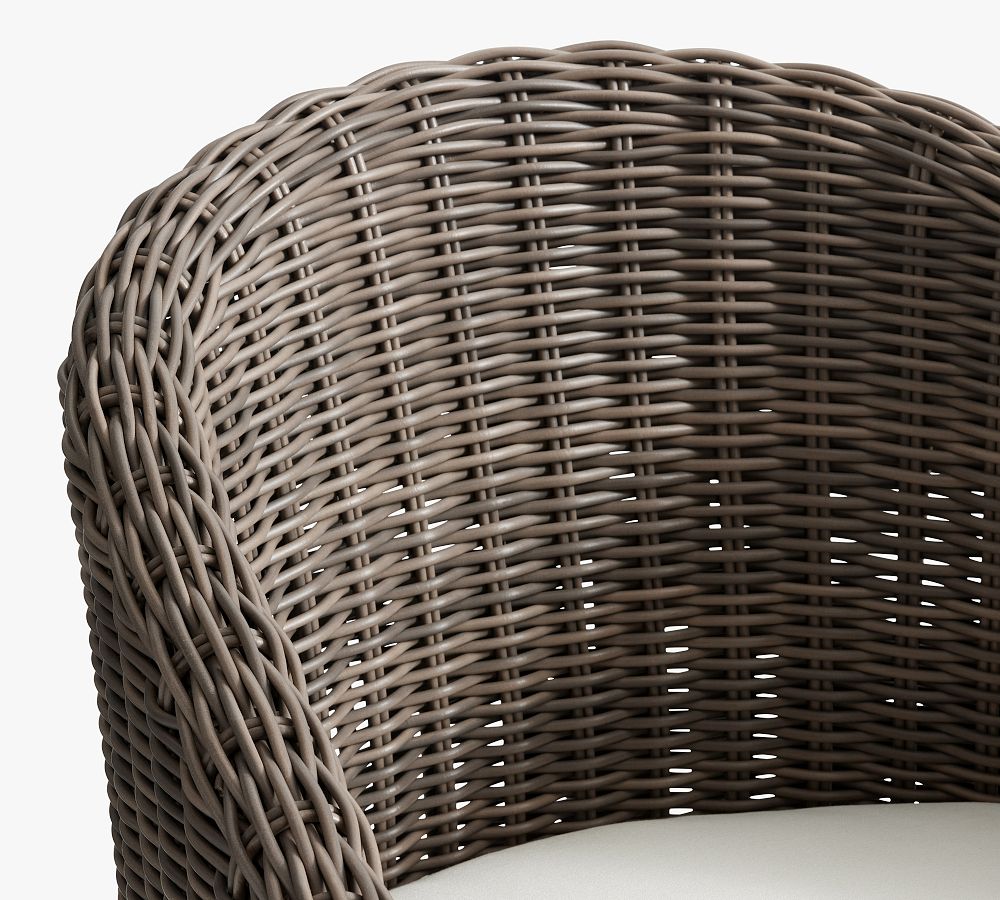 Huntington Wicker SlopeArm Outdoor Dining Chair Pottery Barn