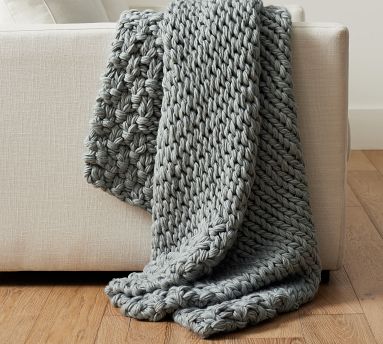 Ellsworth Chunky Border Throw Blanket | Pottery Barn