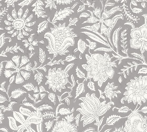 Floral Block Print Wallpaper Sample - 8"W x 12"L | Pottery Barn