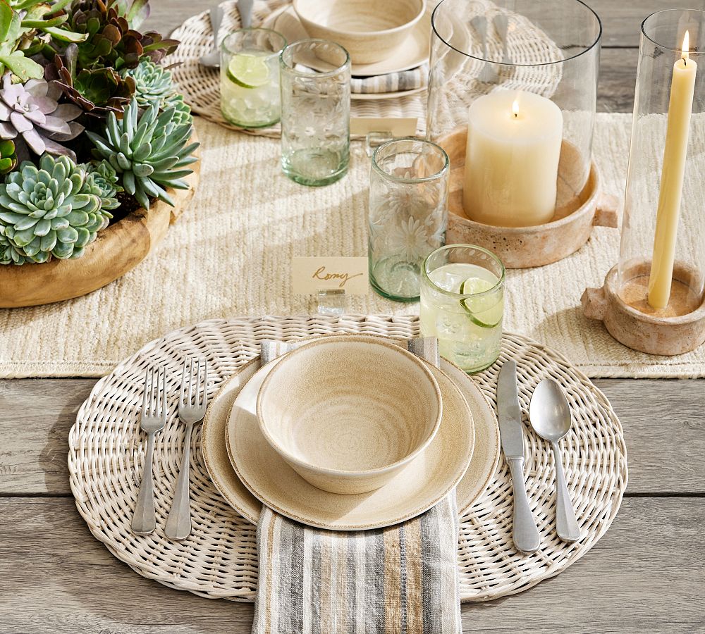 Larkin Melamine 12Piece Dinnerware Set Pottery Barn