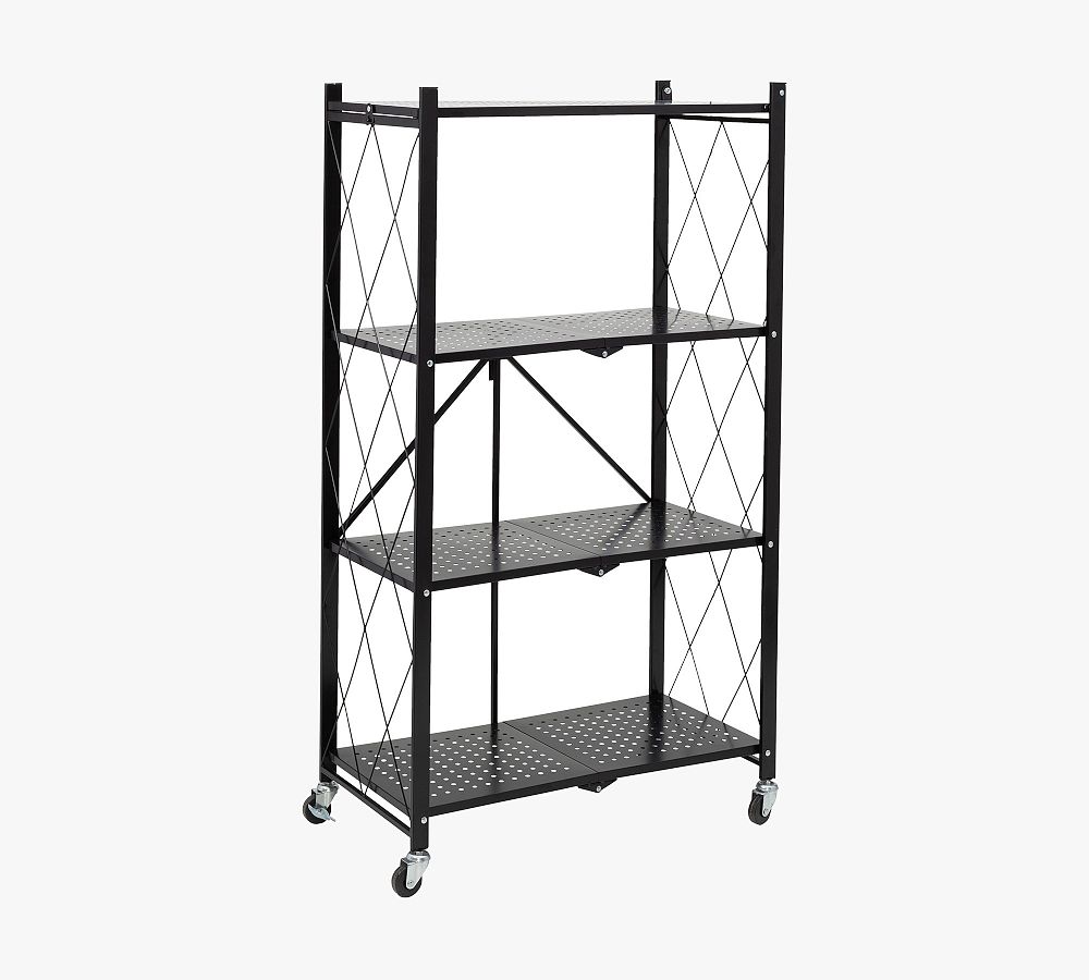 MultiTier Collapsible Metal Rolling Shelf Pottery Barn