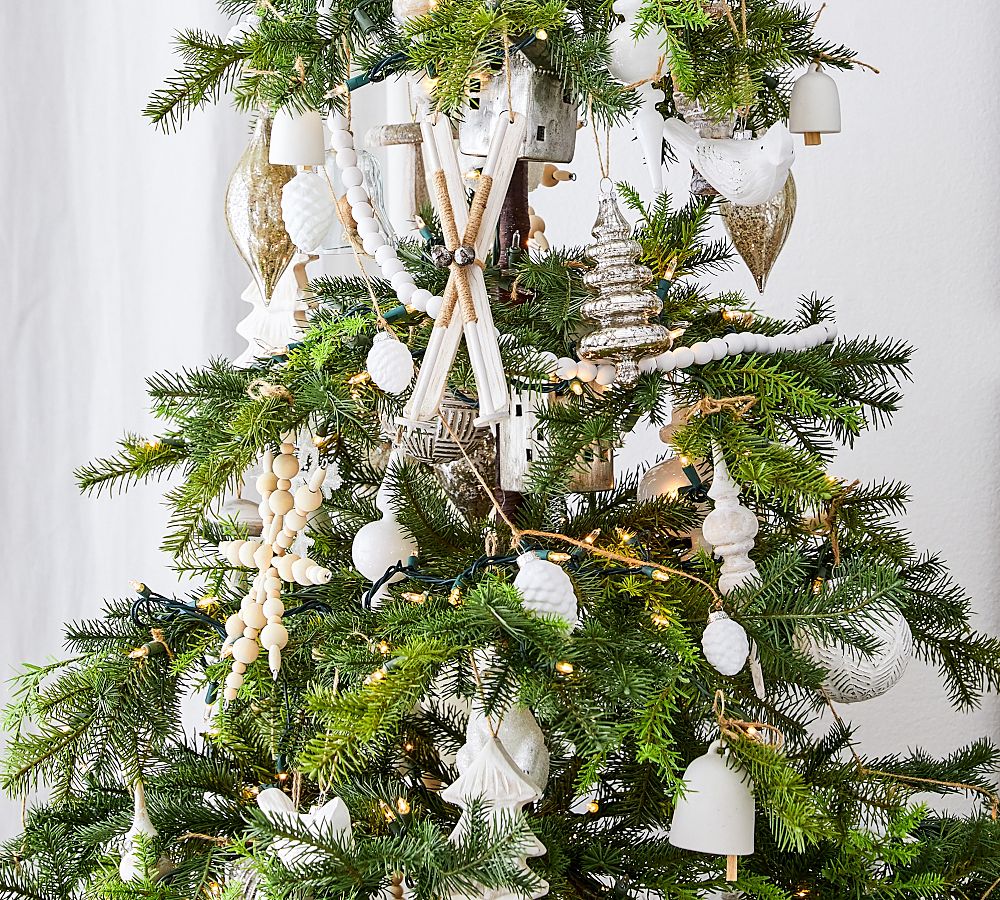 Oversized White Skis Ornament | Pottery Barn