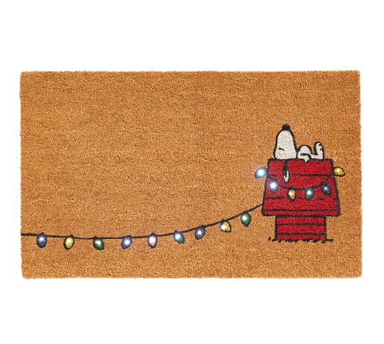 Peanuts™ Festive Snoopy™ Light Up Doormat Pottery Barn