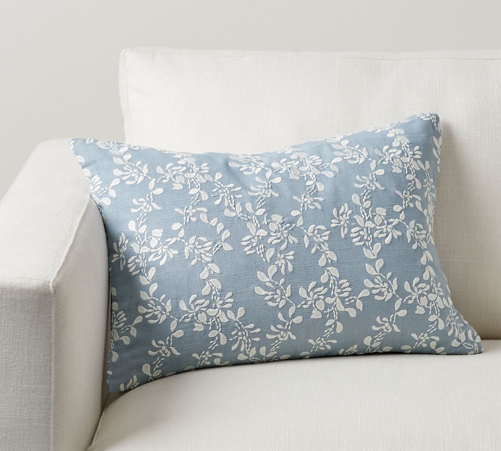 Julia Berolzheimer Flora Embroidered Throw Pillow Cover | Pottery Barn