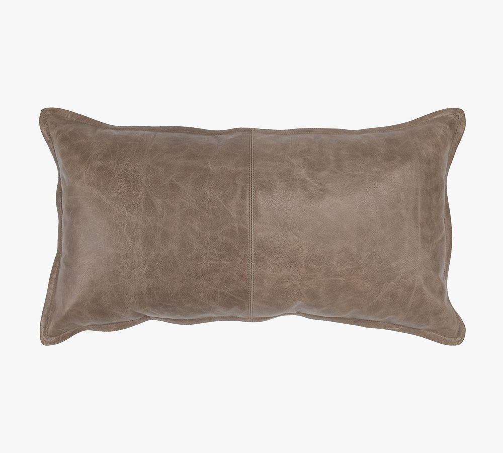 Gaona Leather Lumbar Throw Pillow Pottery Barn