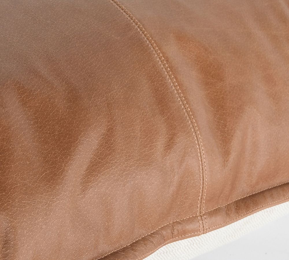 Gaona Leather Lumbar Throw Pillow Pottery Barn
