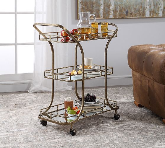 Amelia Metal Bar Cart | Pottery Barn