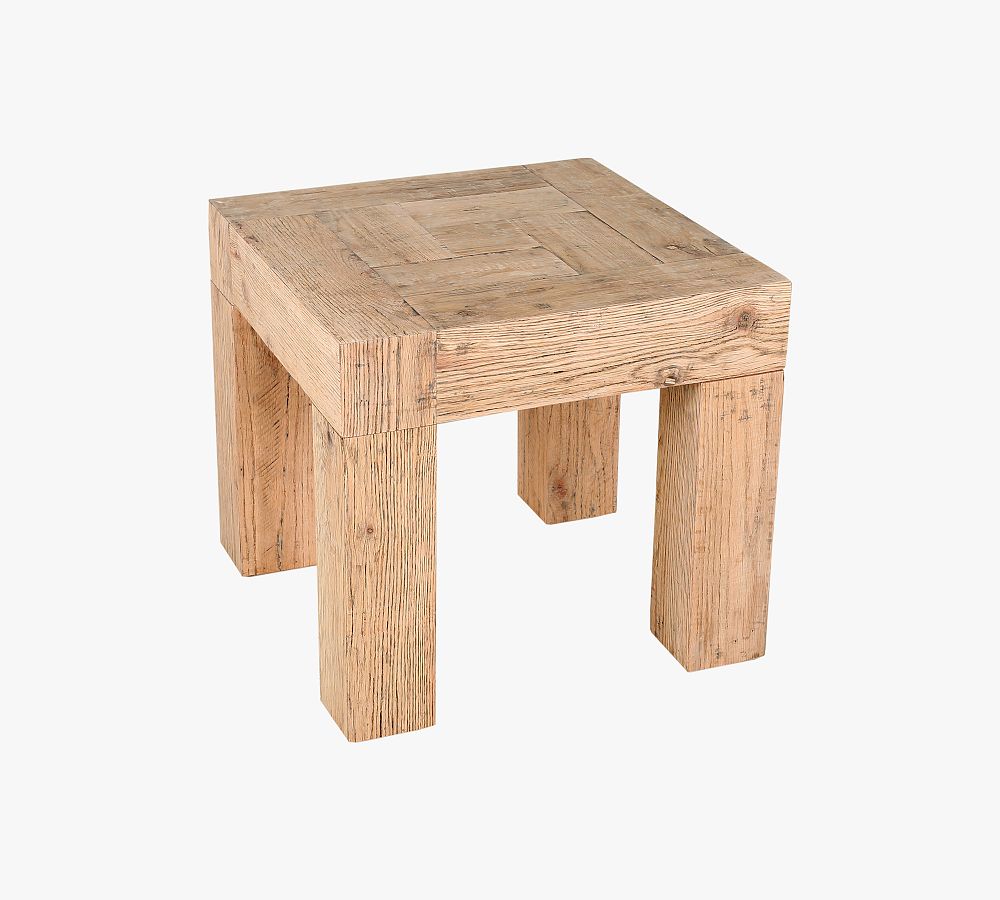 Finnegan Square Reclaimed Wood Side Table Pottery Barn
