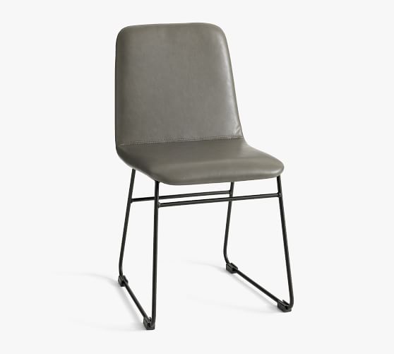 Zoe Leather Dining Chair Pottery Barn