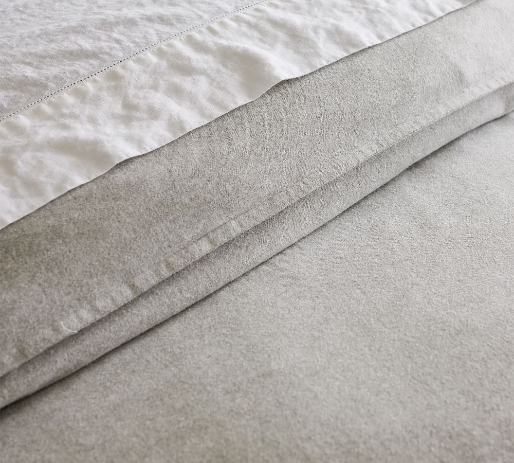 Cozy Brushed Cotton Flannel Duvet Cover Pottery Barn