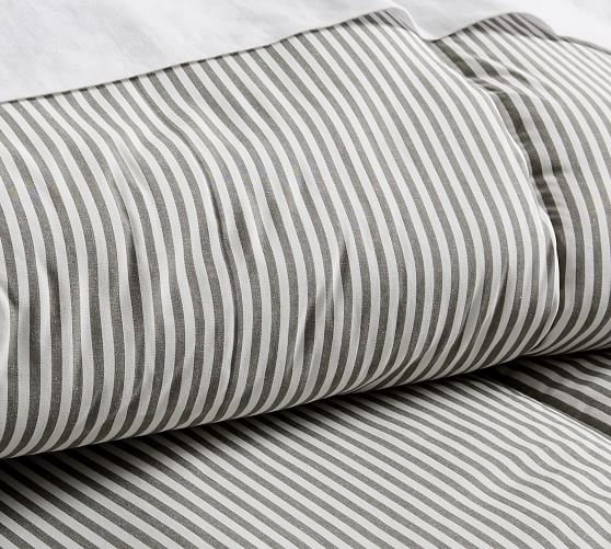 Wheaton Striped Organic Percale Comforter | Pottery Barn