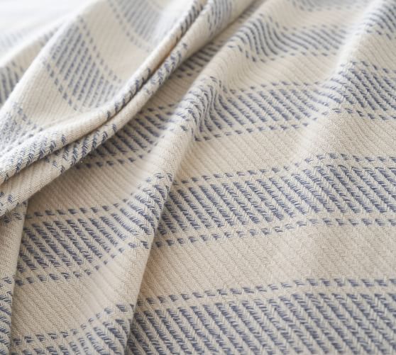 Coastal Striped Cotton Blanket Pottery Barn