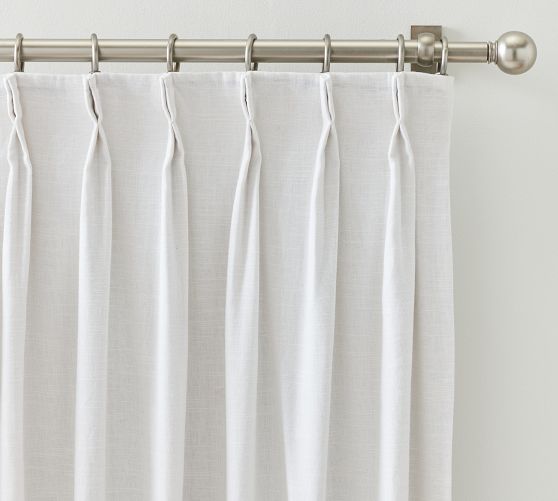 Emery Linen Pinch Pleat Blackout Curtain | Pottery Barn