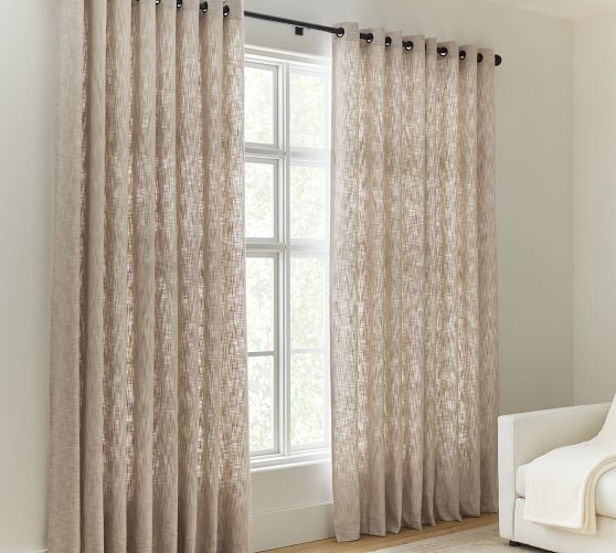 Seaton Textured Cotton Grommet Curtain Pottery Barn