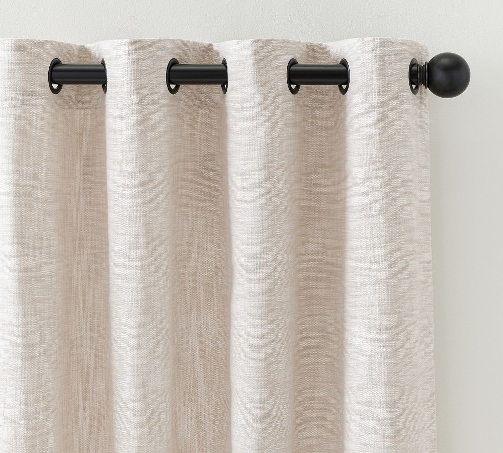 Seaton Textured Cotton Grommet Blackout Curtain Pottery Barn