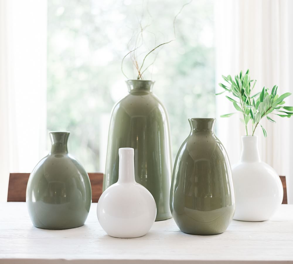 Recycled Glass Bottleneck Vase Pottery Barn