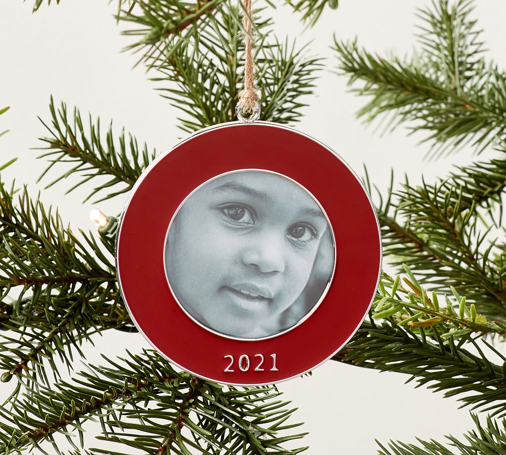 2021 Dated Enamel Frame Ornament Red Pottery Barn
