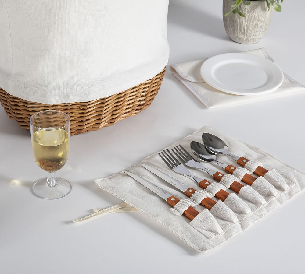 Canvas Picnic Tote Set for 2 Pottery Barn