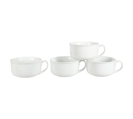 BIA White Porcelain Soup Bowls Set of 4 Pottery Barn