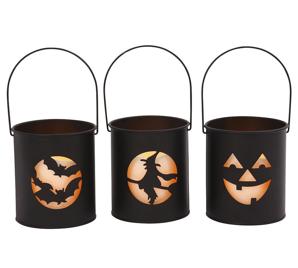 Black Metal Halloween Lanterns Set of 6 Pottery Barn