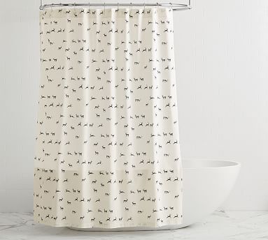 Rustic Reindeer Organic Shower Curtain | Pottery Barn