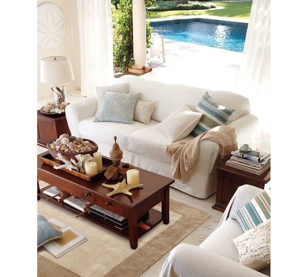 Separate Seat Square Cushion LooseFit Slipcover Twill Pottery Barn