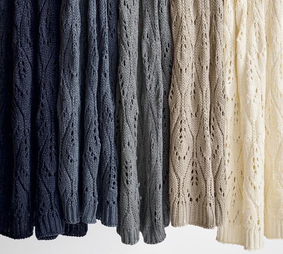 Pointelle Baby Knit Throw - GOTS - Sorbet