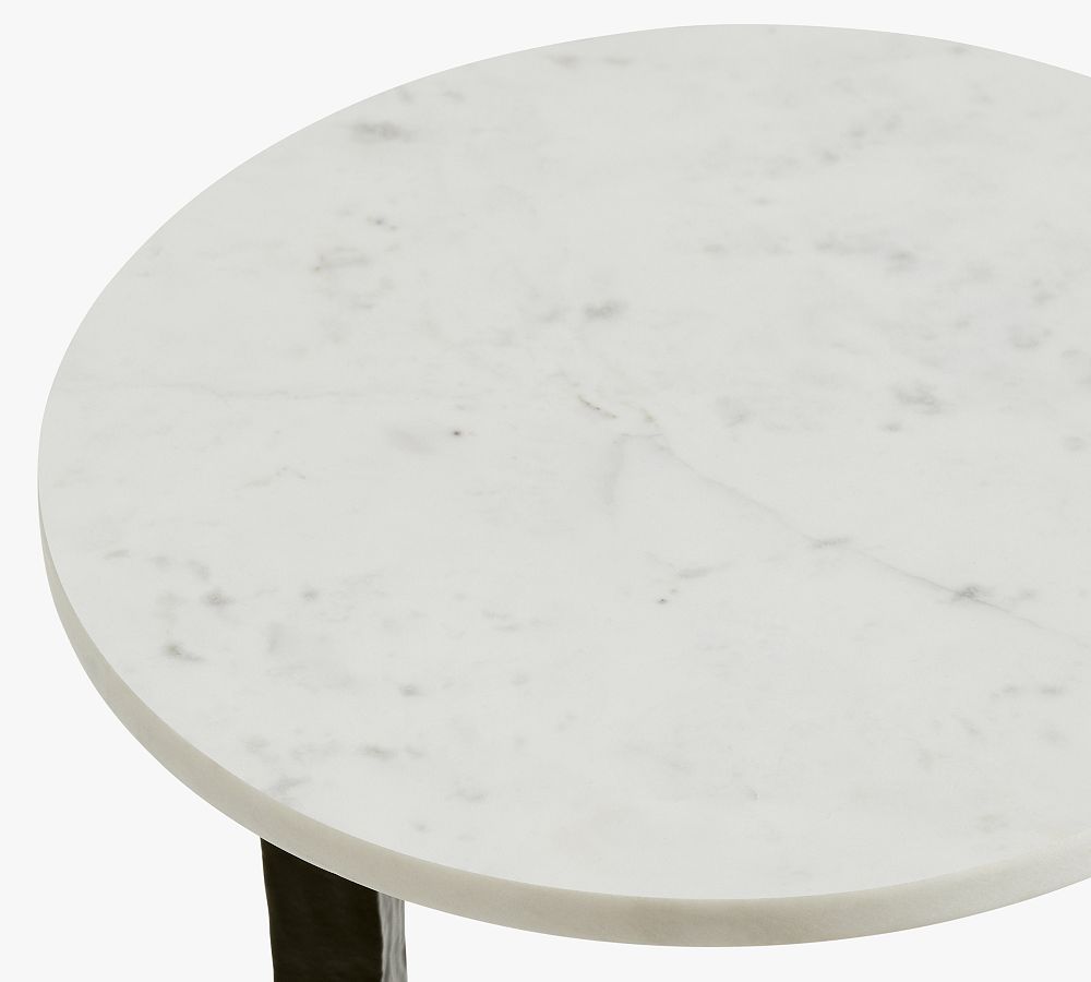 Larkspur Round Marble CTable Pottery Barn