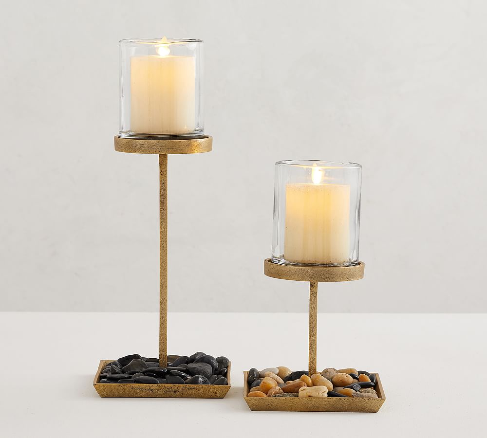 Draper Brass Pillar Candleholders Pottery Barn