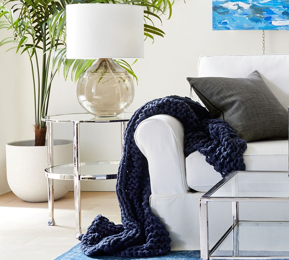 Tanner Round Glass End Table Pottery Barn