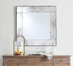 Tribeca Antiqued Glass Square Wall Mirror 40" x 40"
