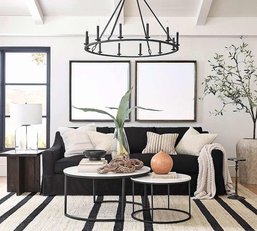 York Slope Arm Deep Seat Slipcovered Fabric Sofa Pottery Barn