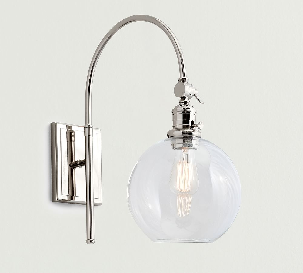 Glass Globe Arc Sconce Pottery Barn