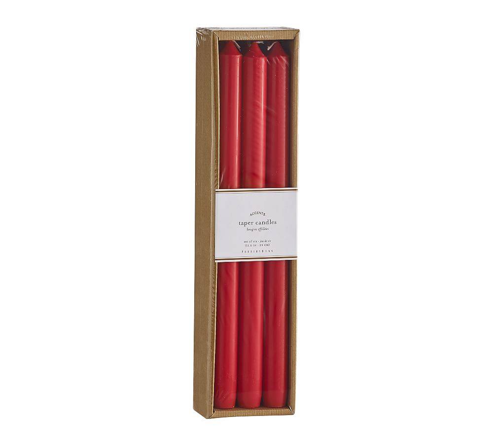 Unscented Red Taper Candles Set of 6 Pottery Barn