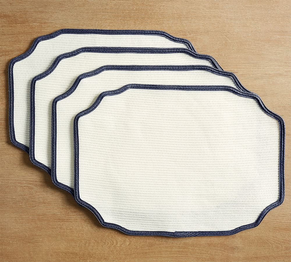 Cay Scalloped Easy Care Placemats Set of 4 Pottery Barn