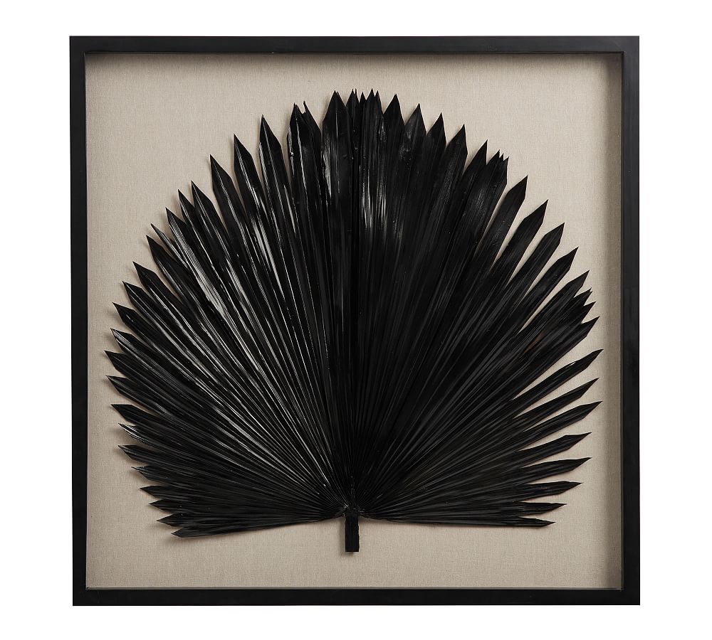 palm leaf shadow box wall art