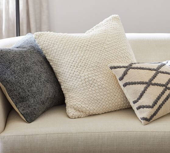 Odette Handwoven Textured Throw Pillow Cover Pottery Barn