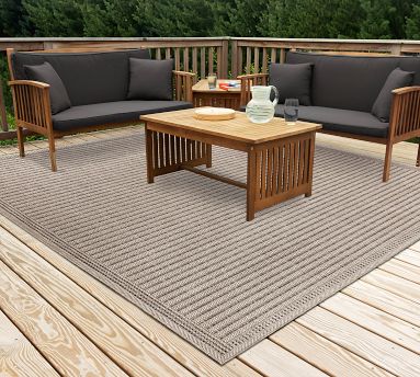 Elnara Border Outdoor Performance Rug | Pottery Barn
