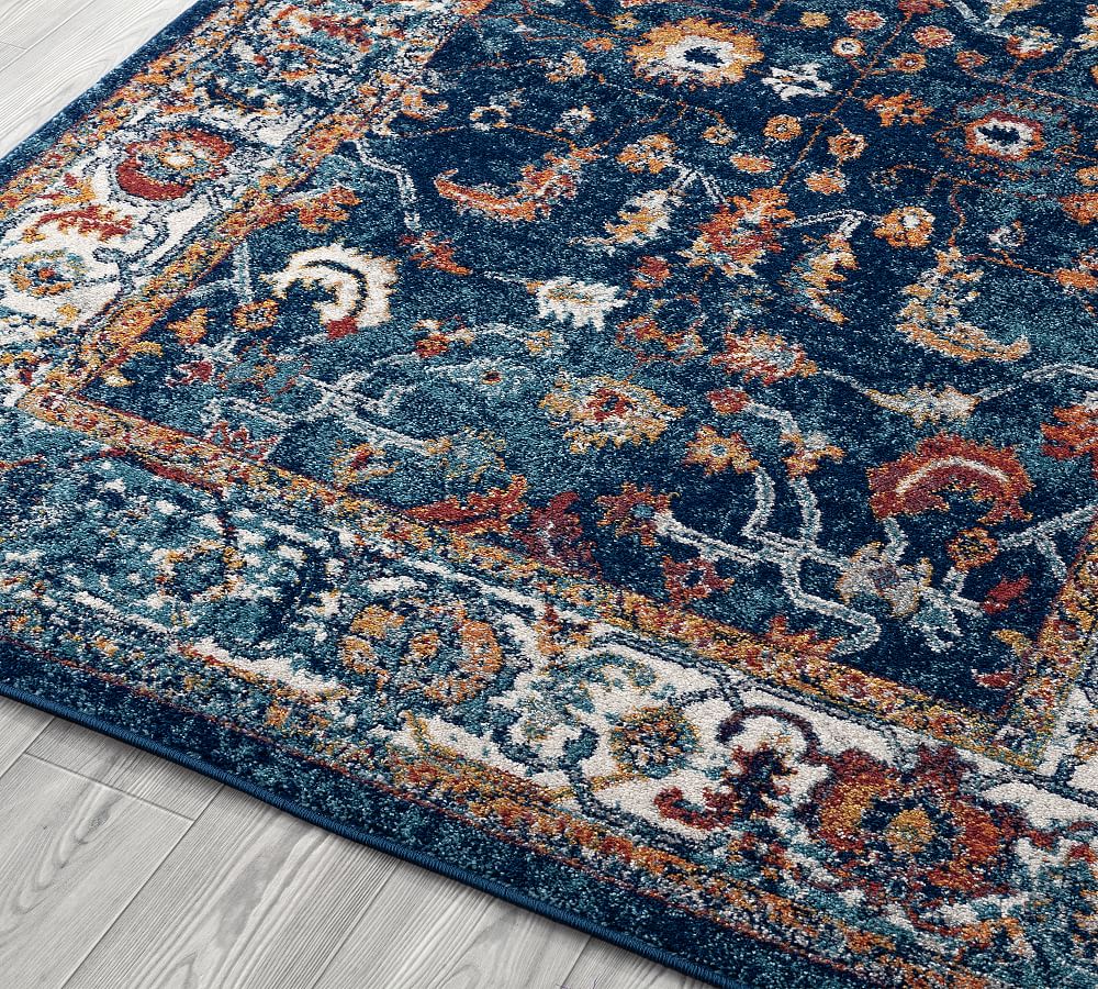 Blue Multi Tiana Synthetic Rug Patterned Rugs Pottery Barn