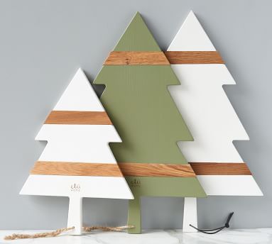 Holiday Tree Shaped Reclaimed Wood Cheese Boards | Pottery Barn