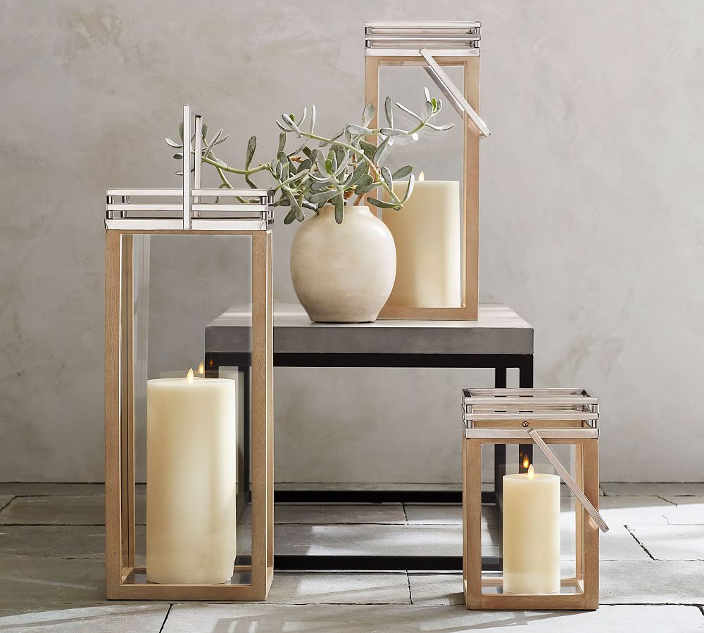 Rivington Mango Wood Lantern Pottery Barn