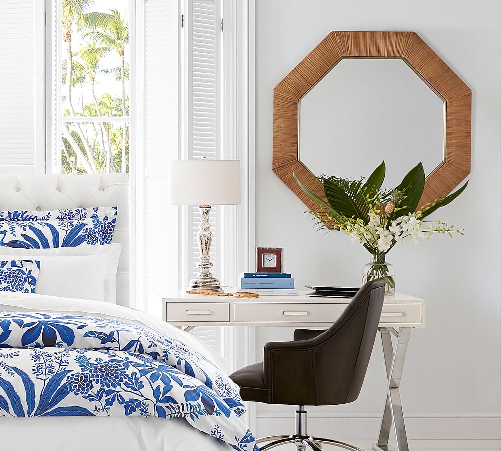 Sarah Bartholomew Octagonal Rattan Wall Mirror Pottery Barn