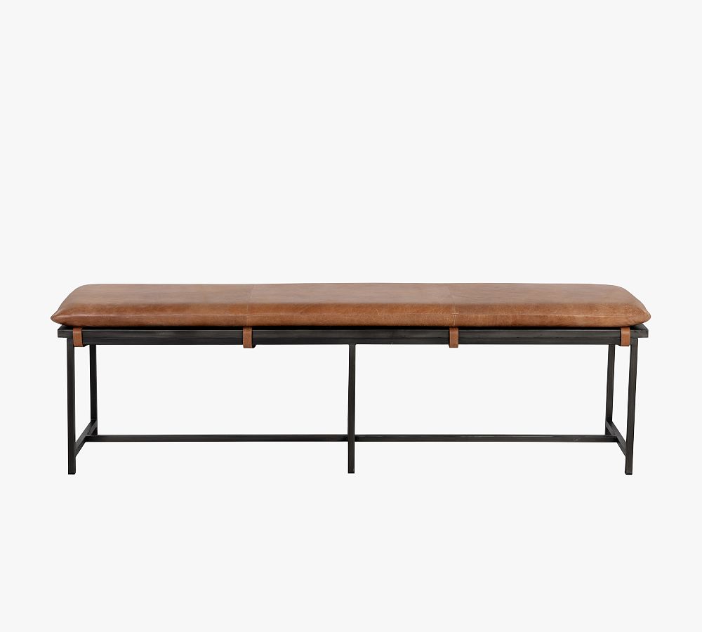 Benson Leather Bench Pottery Barn
