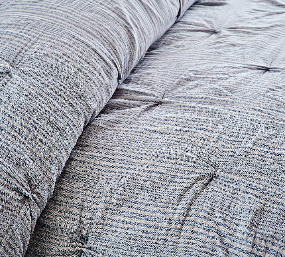 Soft Cotton Striped Handcrafted Quilt & Shams Pottery Barn