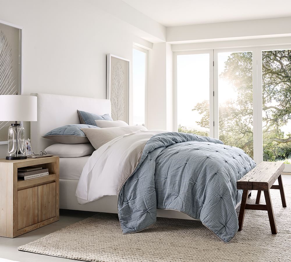 Soft Cotton Striped Handcrafted Quilt & Shams Pottery Barn