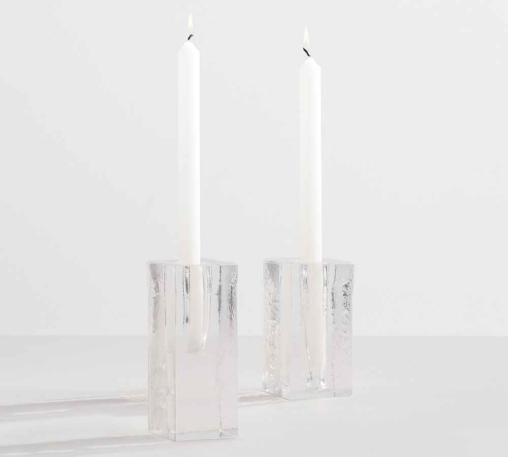 Cori Slab Glass Candleholders Pottery Barn