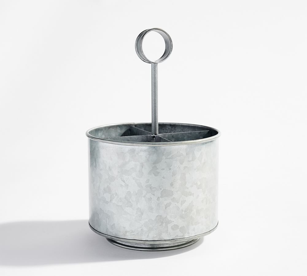 Galvanized Metal Flatware Caddy Kitchen Accessories Pottery Barn